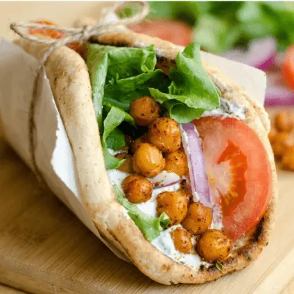 Roasted chickpea wrap