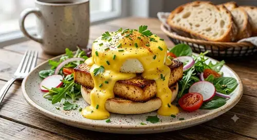 Tofu eggs benedict
