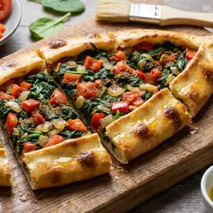 Turkish spinach pide