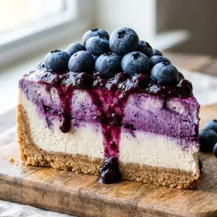 Vegan blueberry cheesecake